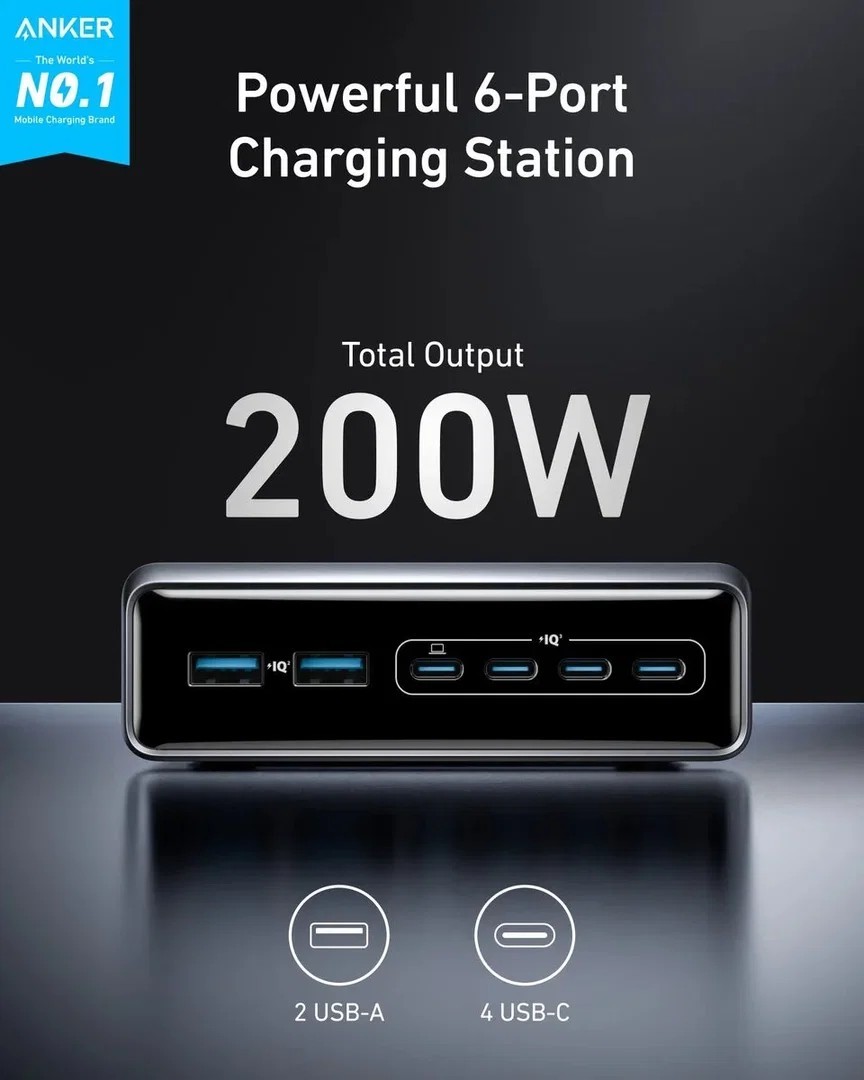 Anker Prime Charger (200W 6 Ports GaN)